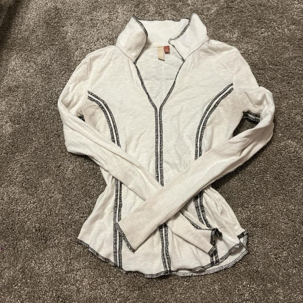 Women's White and Cream Shirt